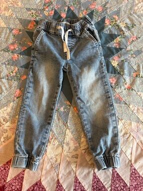 Little Bipsy Light Blue Elastic-Waist Denim Joggers